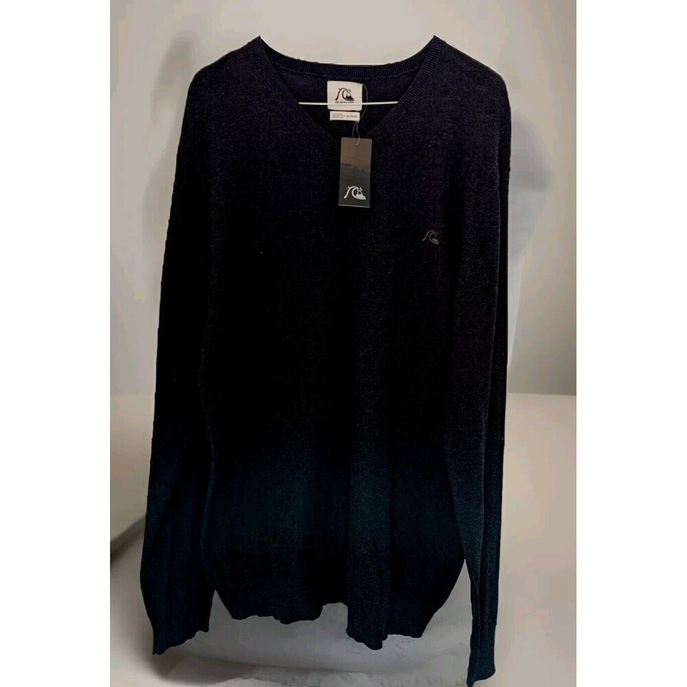 NWT Quiksilver V Neck Pullover Long Sleeve Casual Sweater Embroidered Men's XL